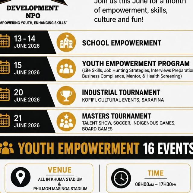 Help Masibambane Youth And Skills by Providing donations, might be Financials, equipment for Our youth, women & children in unprivilaged backgrounds