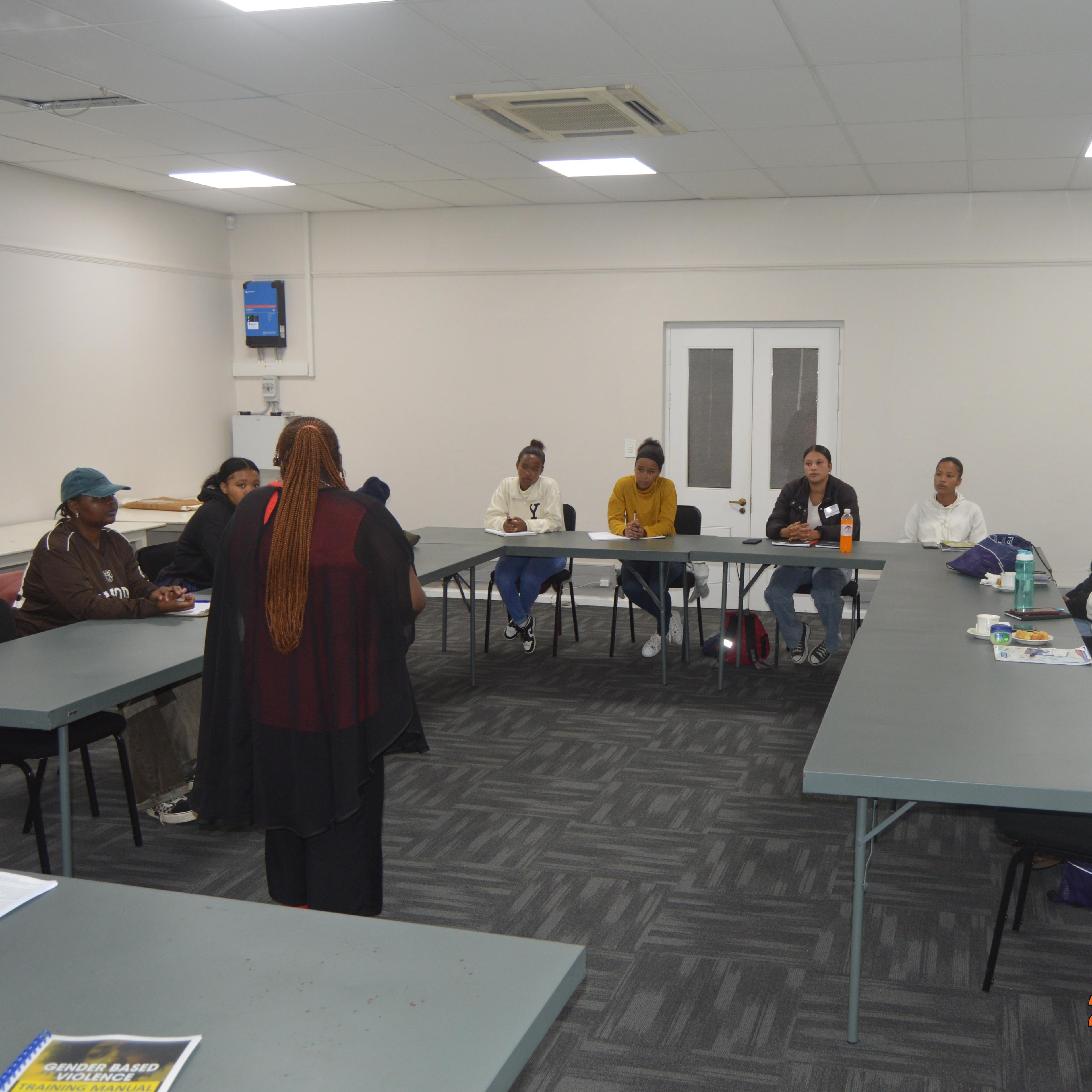 Our Chairperson addressing participants at our first GBV Training