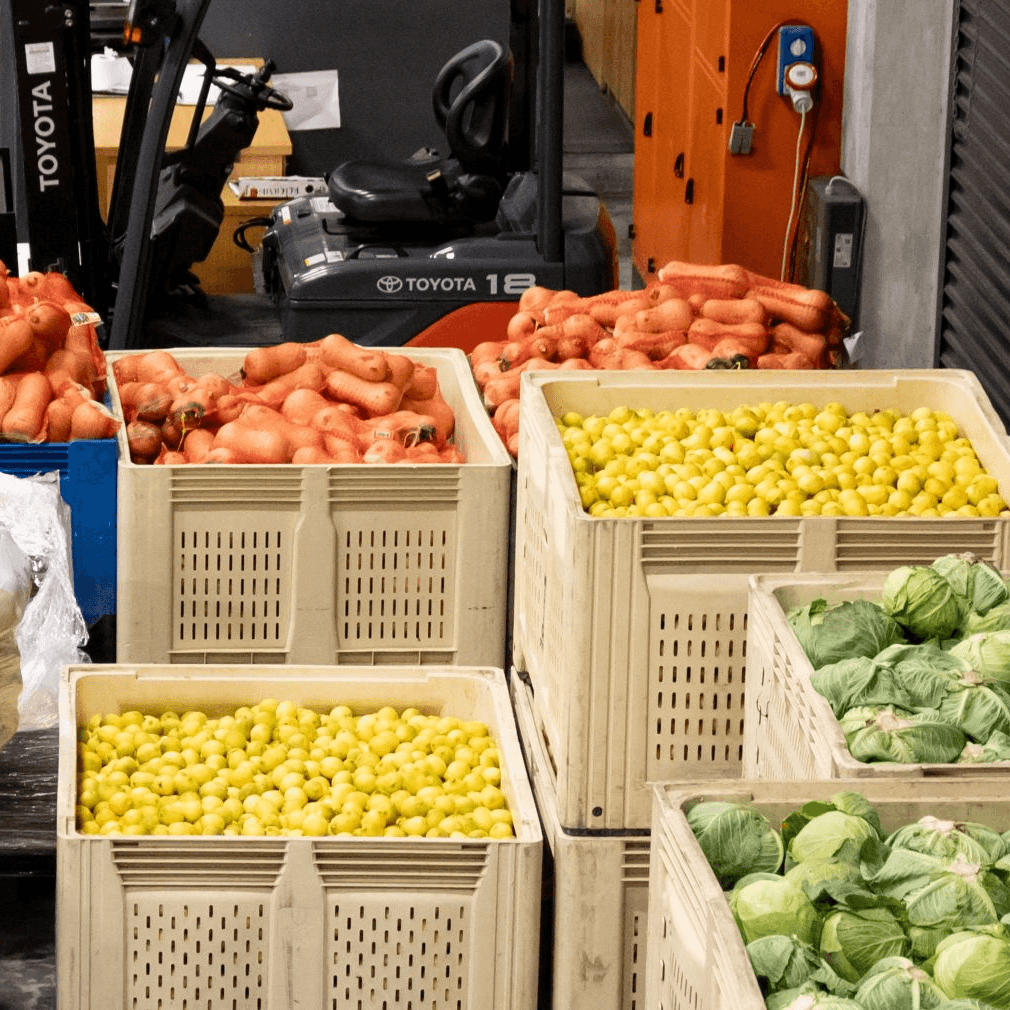 Fresh produce delivered to our distribution partner's warehouse in the Western Cape.