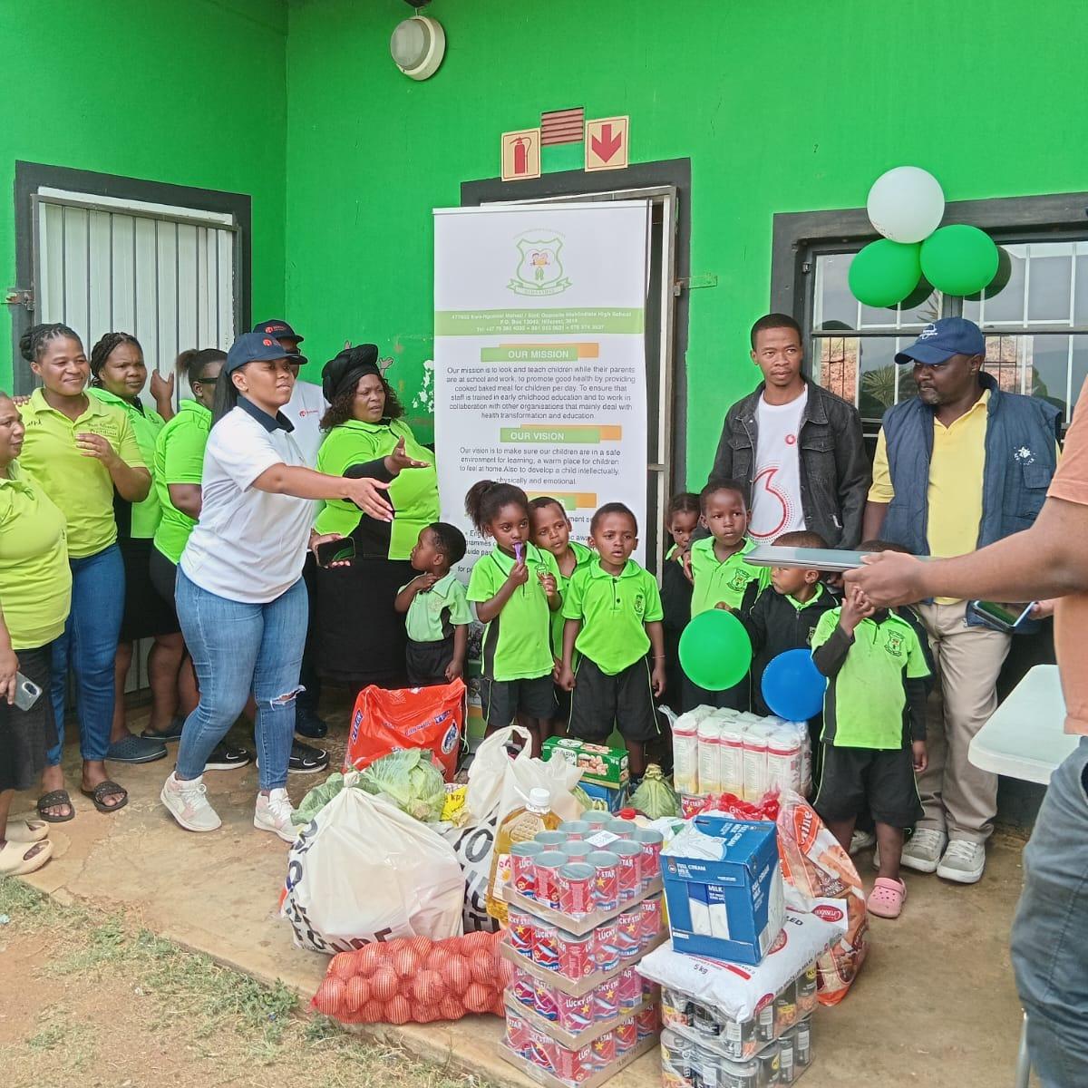 All thank to ikhuba holdings,for coming to celebrate their 13 years in business with our centre they decided to give back to the community by choosing our centre here, they saw our profile came to the centre and they bought us food , laptop and a big cake to celebrate ❤️