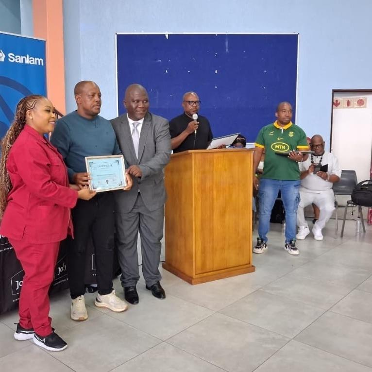 Award of recognition from COJ MMC for Health and Social Development Cllr Ennie Makhafola