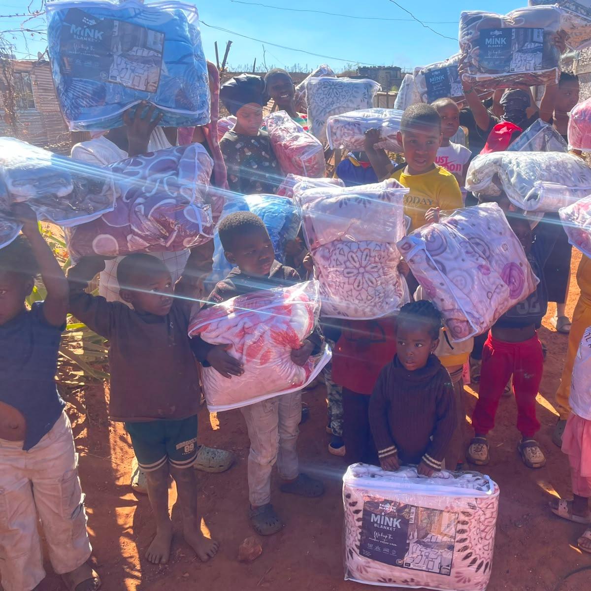 A donation of a handful of 300 blankets secured through Forgood