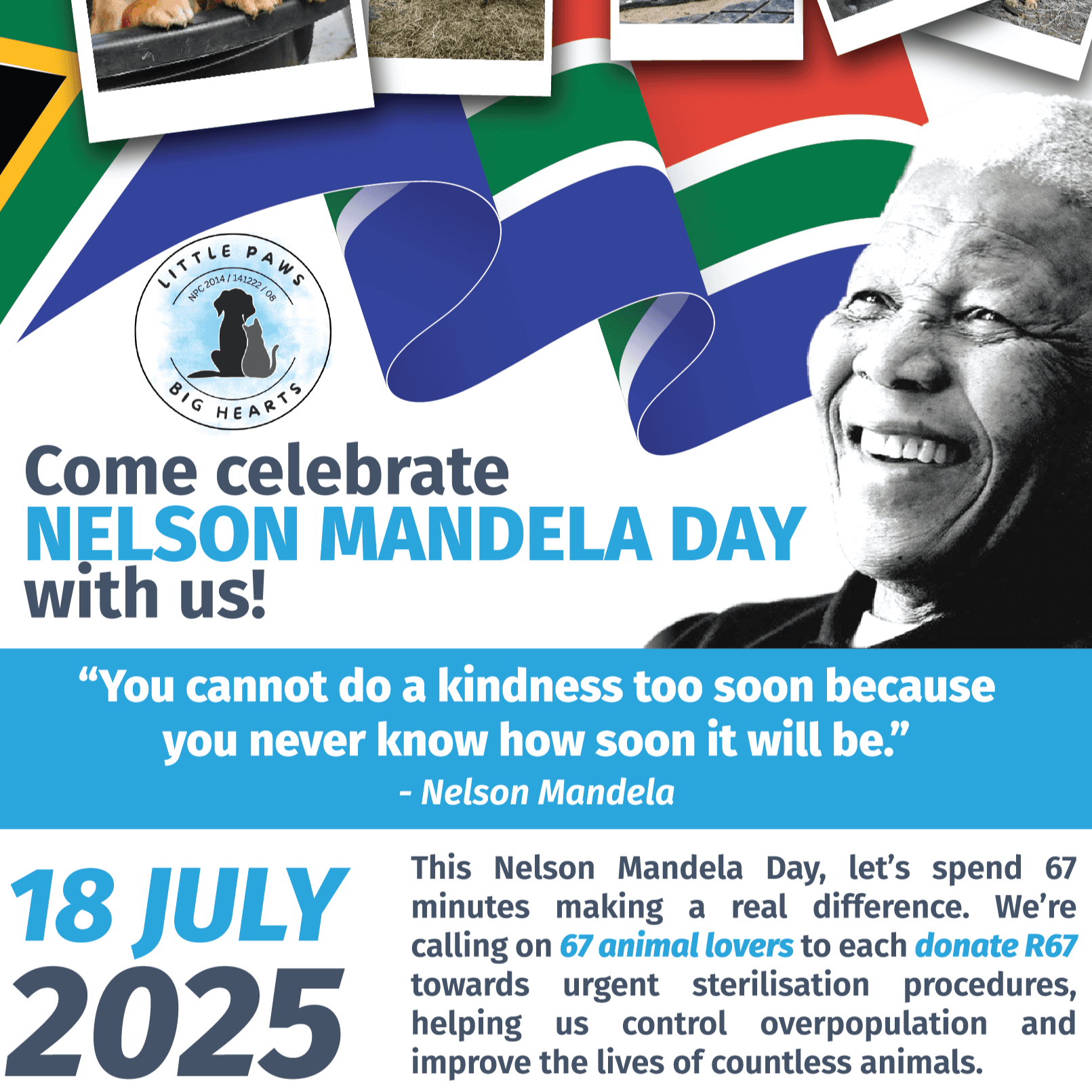 Mandela Day 2025 67 Volunteers needed Who are brave enough to donate R67