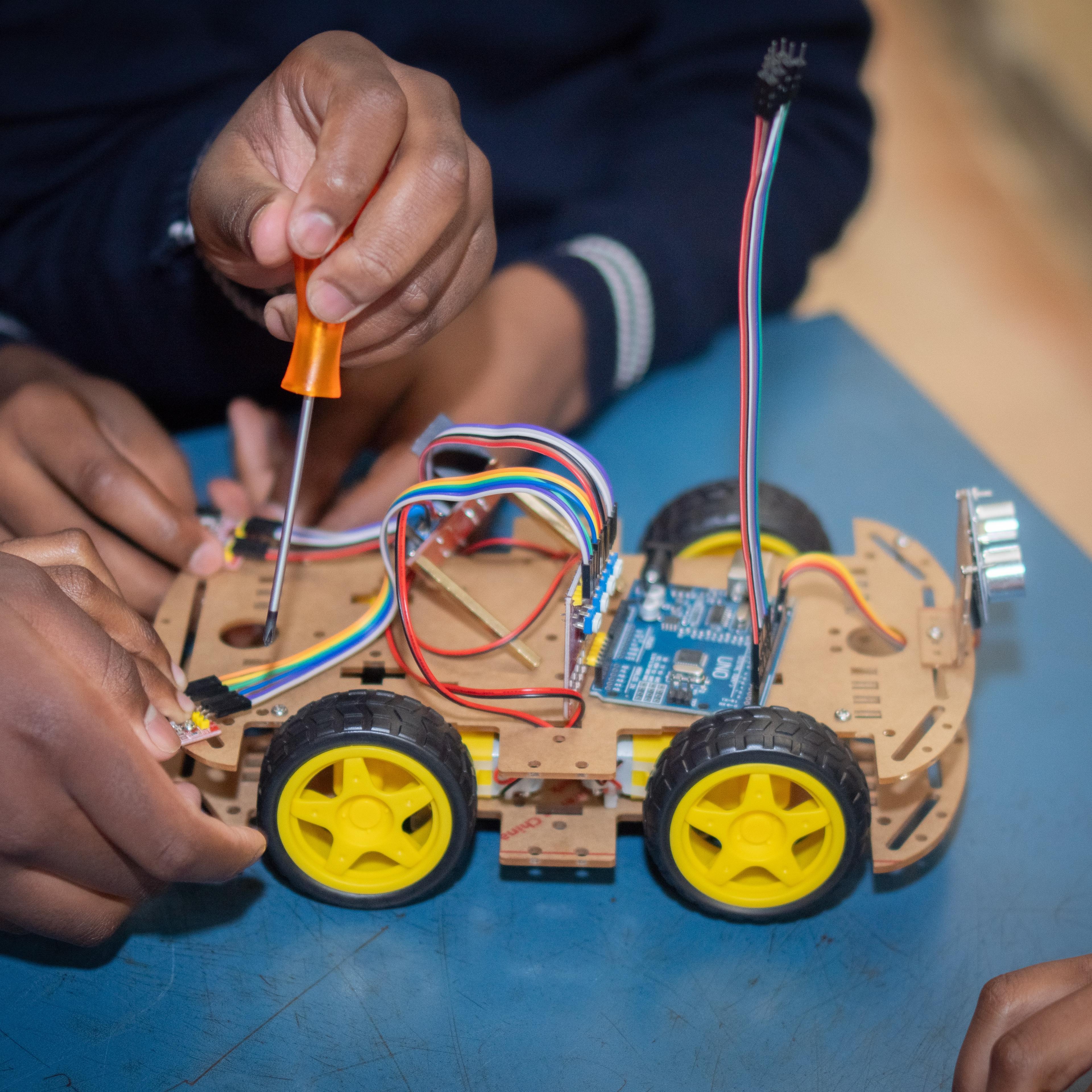 Learners showcasing their Coding & Robotics skills