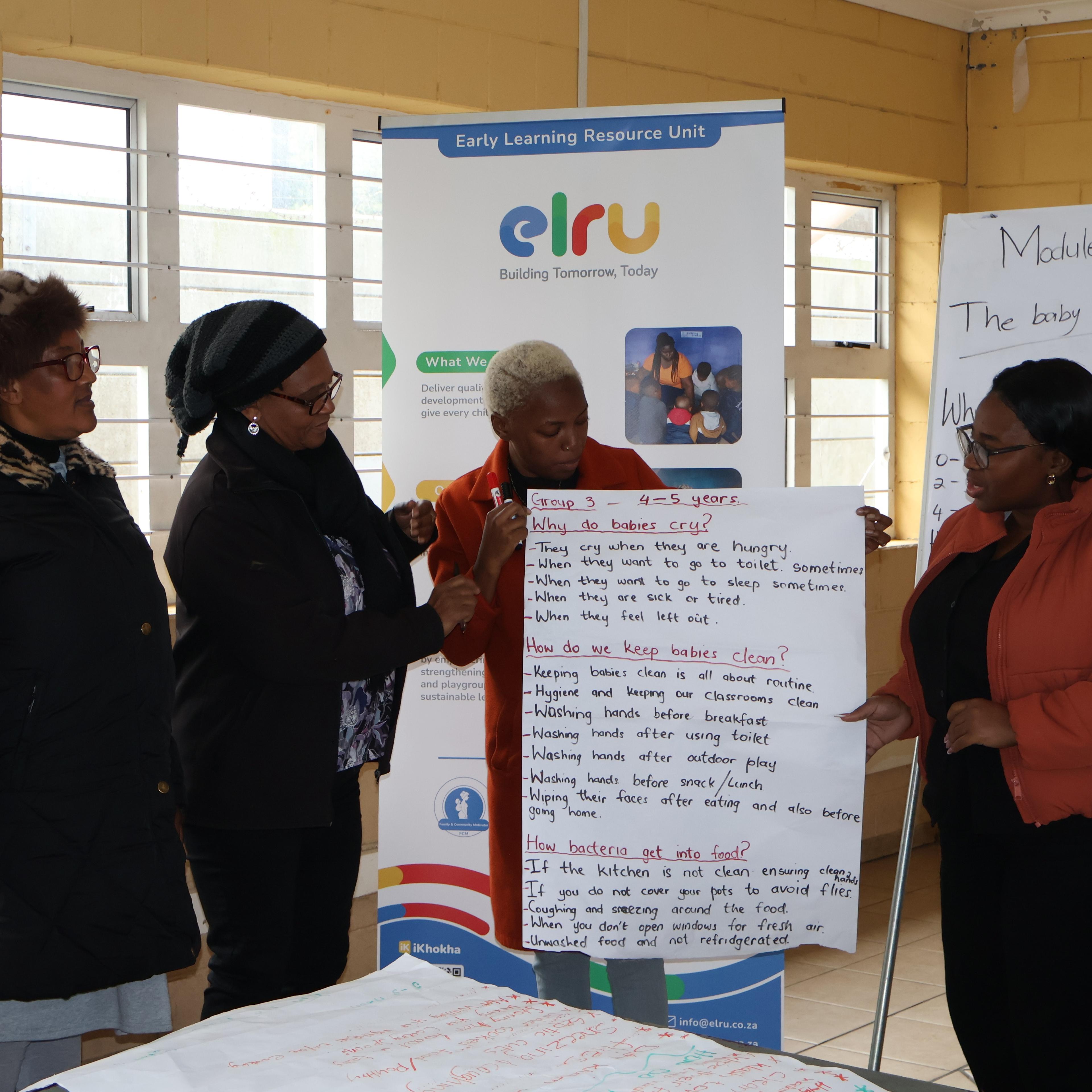 Thanks to Frederick Fish Trust, ELRU is training 60 early childhood development practitioners from Gugulethu on the National Curriculum Framework during Mandela Month.