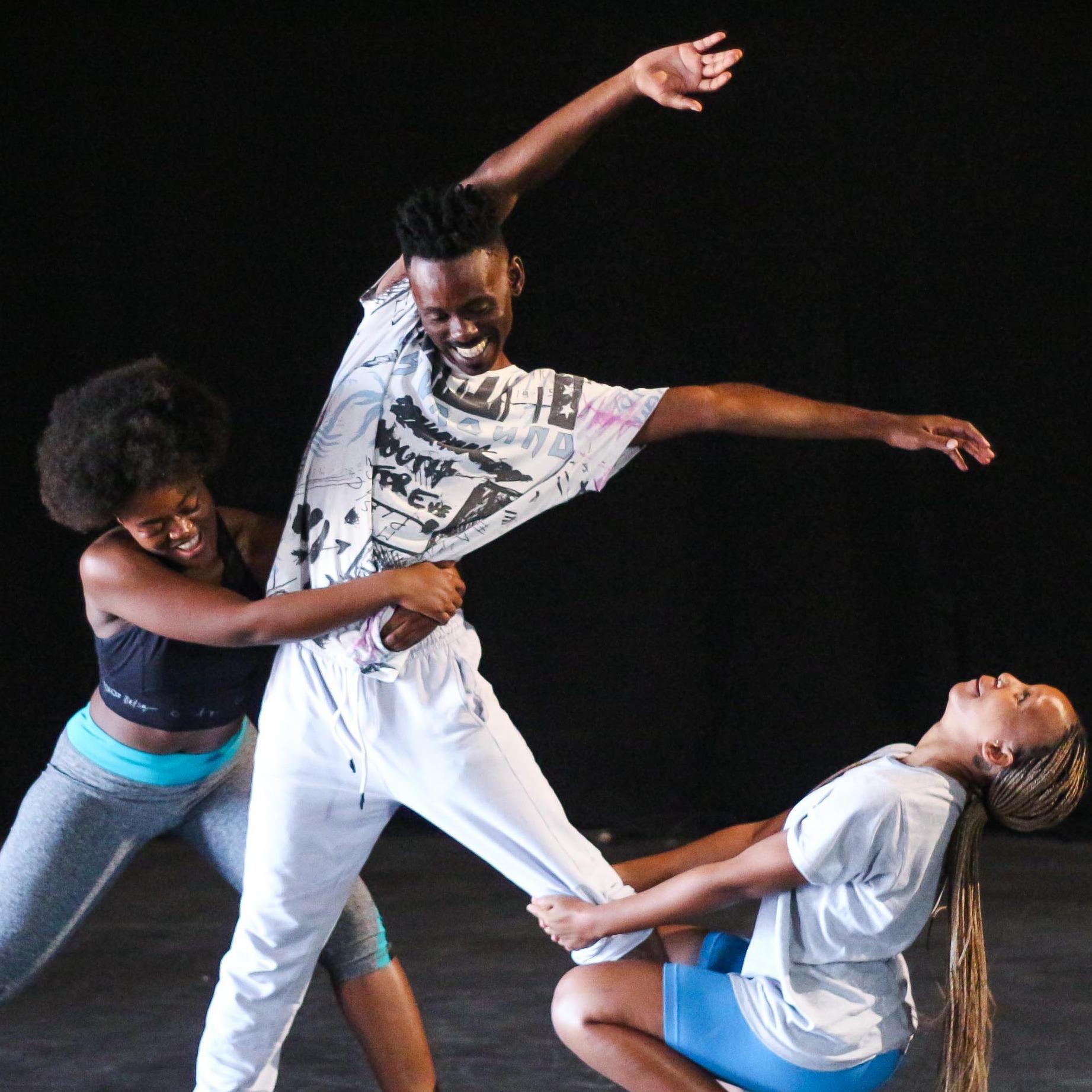 'Mina Thina' cast in rehearsal. Photo Phakamani Waka