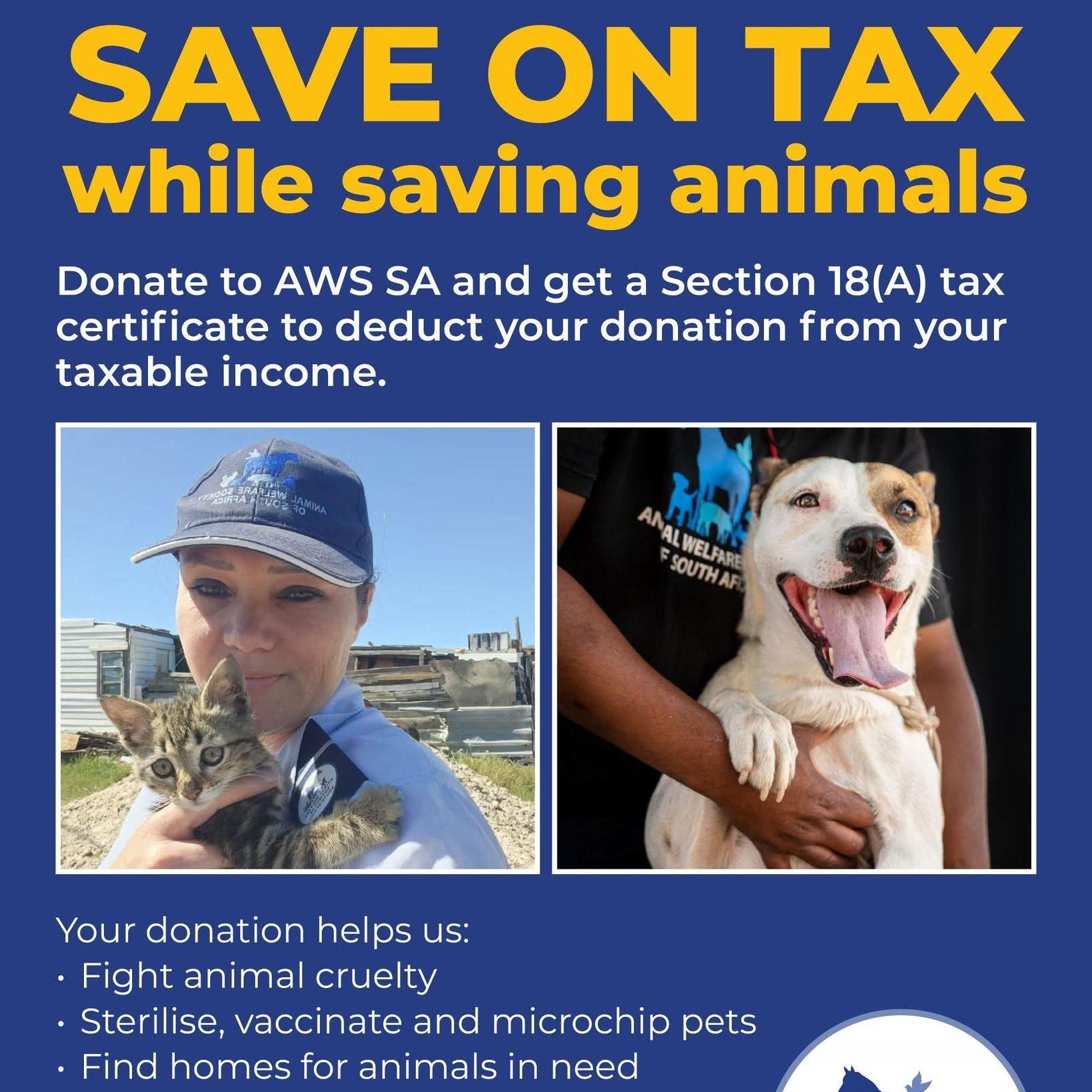 Save on Tax - Support the Animal Welfare Society of South Africa