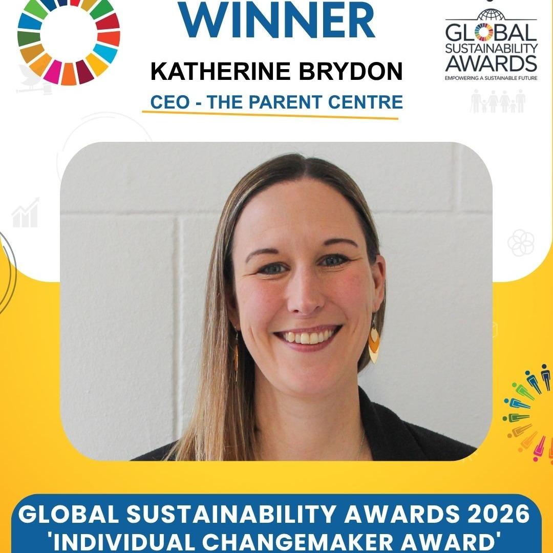 The Parent Centre CEO Kate Brydon awarded an award as a changemaker.