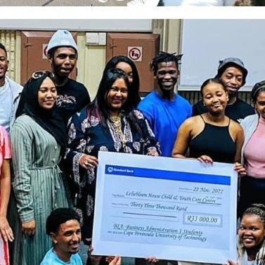 Cape Peninsula University of Technology Business Administrative 1st Year Students Cheque Handover