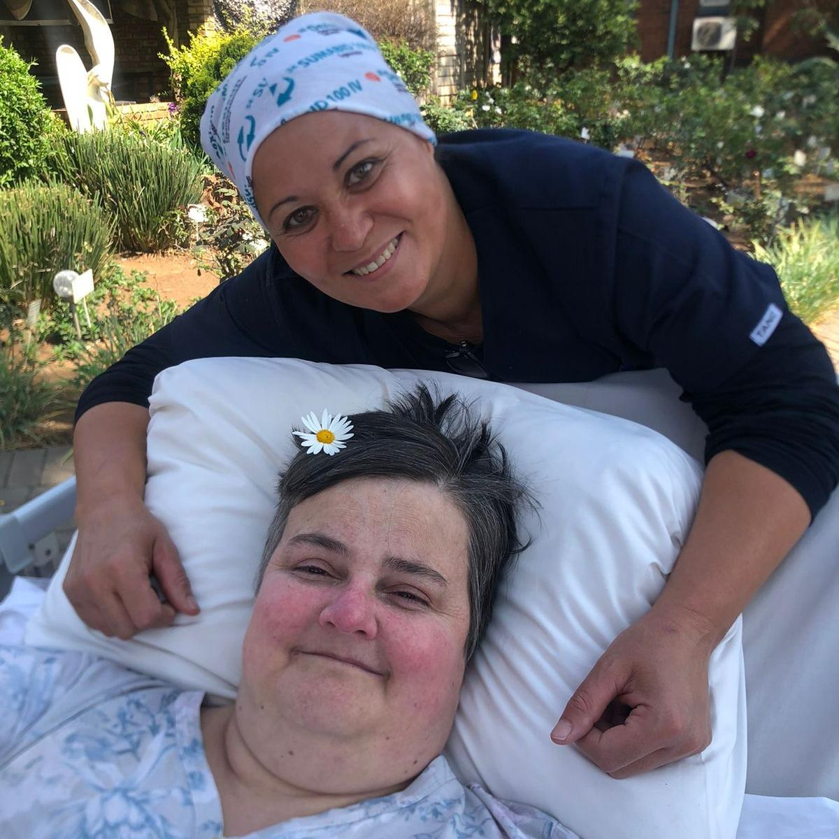 One of our patients in the adult IPU enjoying the wonderful breeze.
