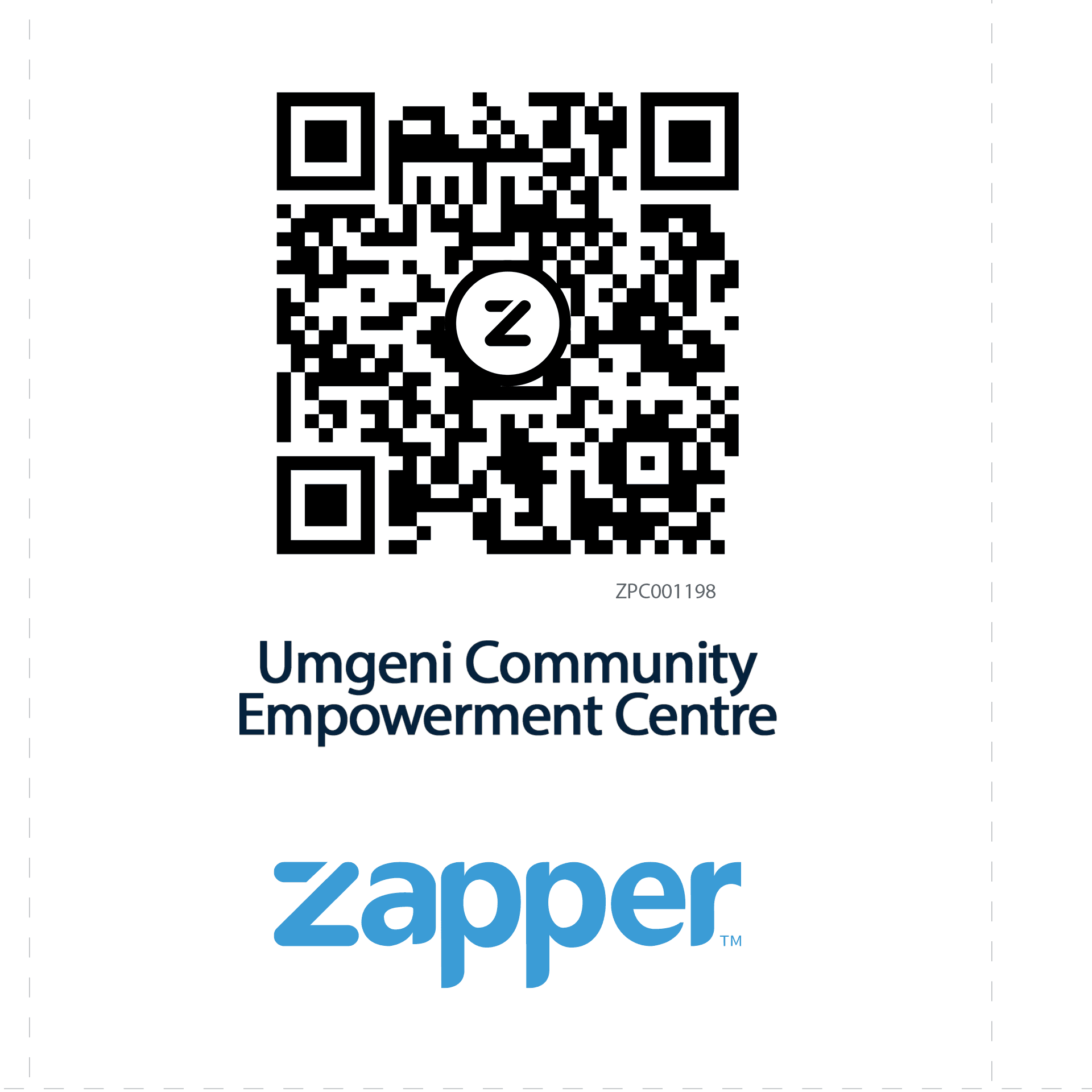 UCEC Zapper Scan to pay code for Donations