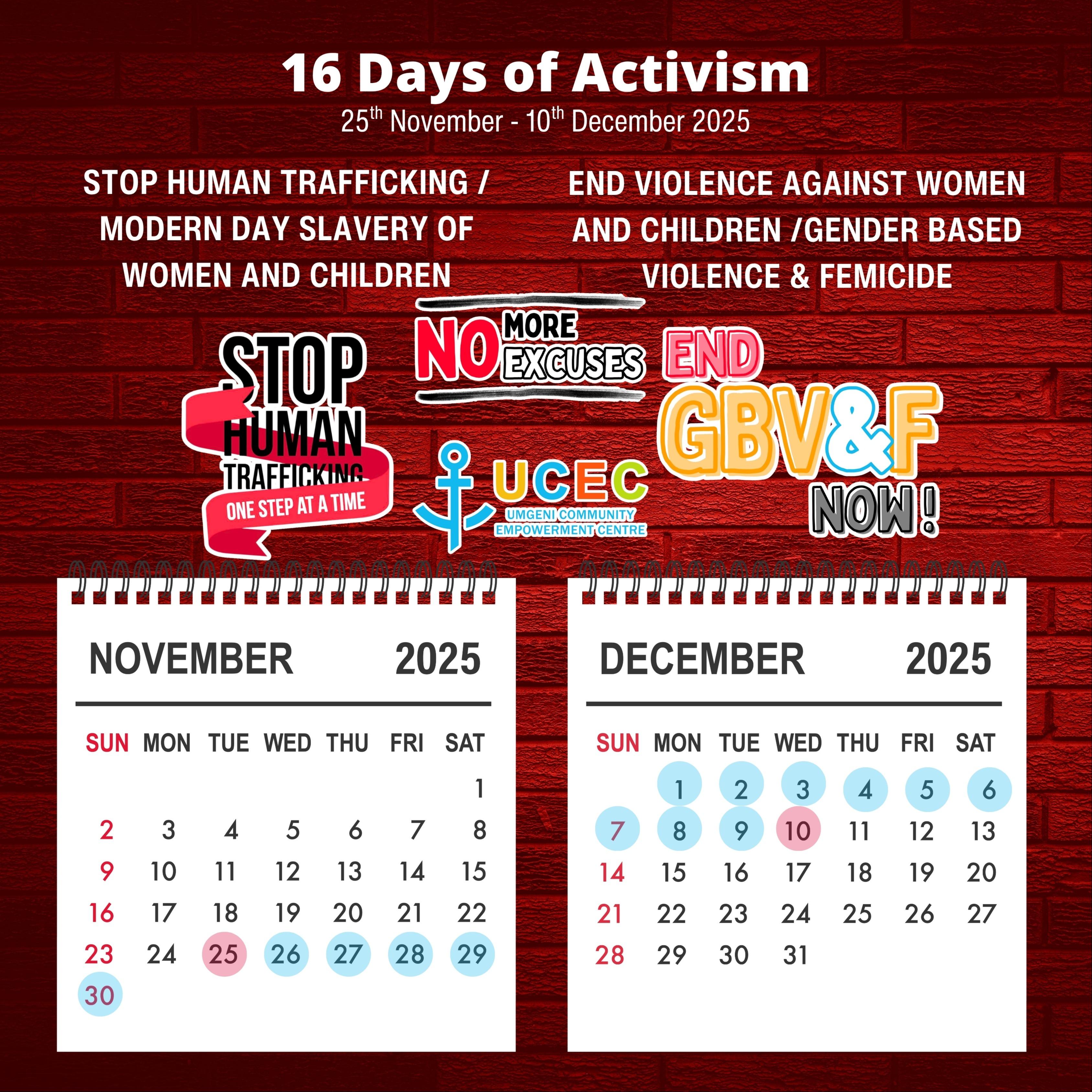 UCEC 2025 16 Days of Activism Online Awareness Campaign