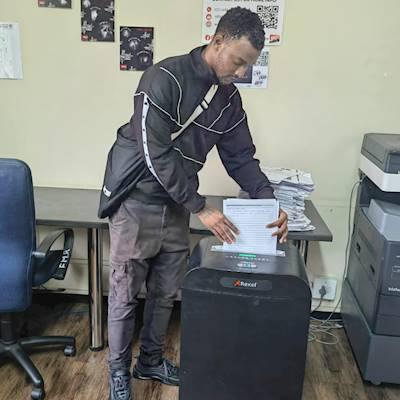 Help MOT South Africa with 10 volunteers for shredding our archived files
