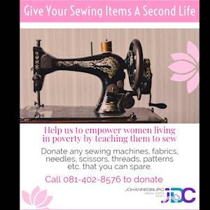 Help Johannesburg Dream Center NPC by donating any sewing machines and materials for women living in poverty by teaching them to sew