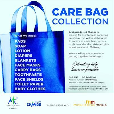 Help Ambassadors4Change by donating 1000 carry bags for dignity packs