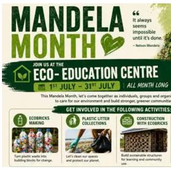 Help Khensani's Collection with 50 volunteers for Mandela Month clean up and Ecobrick making drive