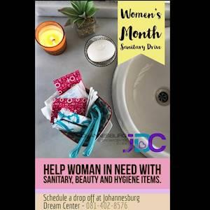 Help Johannesburg Dream Center NPC by donating sanitary pads and other toiletries for underprivileged women and teenage girls