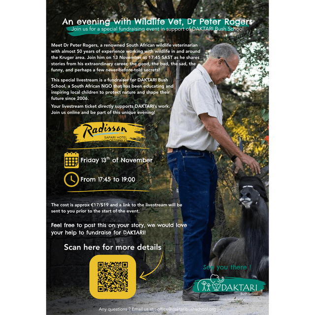 Fundraising Event DAKTARI x Wildlife Vet Dr. Peter Rogers
