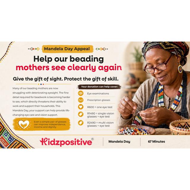 Help Kidz Positive Foundation by giving the gift of sight for the beading mothers.