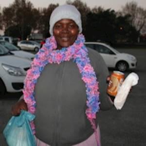 scarves and beanies given out at the soup kitchen