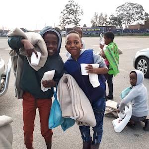 Blankets given out at soup kitchen