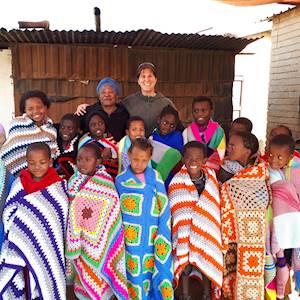 Handing out blankets in Kingsway informal settlement