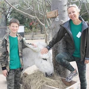 She came to volunteer with her son