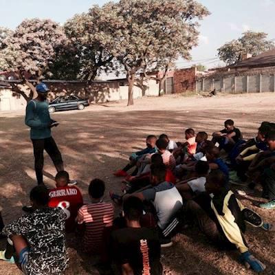 GBV engagement with players at the park!