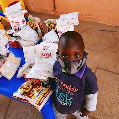 COVID 19 food distribution at a partner creche