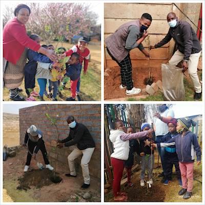Planting trees at our creches