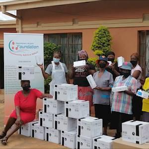 Distributing PPE to protect Community Care Workers against Covid-19.