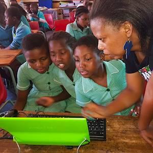 Teaching girls coding for Africa Code Week