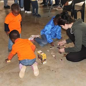 Quality time teaching puzzle building to our children of Ya Bana Village.