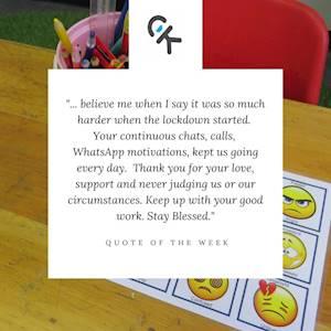 We check-in with parents regularly - to listen and to encourage.