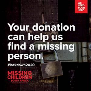 The Covid-19 pandemic has had an absolutely dreadful and devastating impact on donations and funding for Missing Children South Africa, which is completely understandable as everybody is experiencing their own crisis’ and trying to navigate through these unchartered waters.
But know this, there is a found person behind every donation made.
There is a family comforted by every action taken in the fight to find our missing children.
There is a happy story on the other side of one decision made by you, to #JoinTheFight to find our missing children.
#GiveToday, and be part of the happy story, a child found – a family reunited.
Thank you 🙏