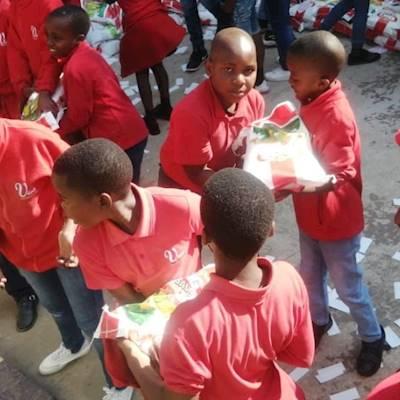 Learners with Food Parcels
