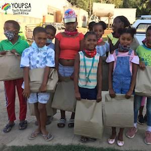 Children receiving creative care packages during lockdown period