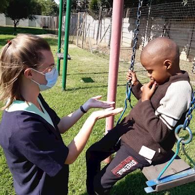 Volunteer Camille With Jabu