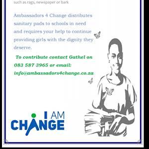 Help Ambassadors4Change by donating toiletries for Teenage girls