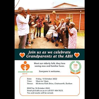 Help Aryan Benevolent Home with 1000 volunteers for Visit our Home in Chatsworth, Durban on 14 October 2022