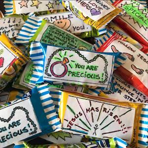 Help Africa Food for Thought with 5 volunteers for creating a colouring in sticker sheet