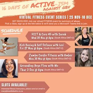 Help Lesedi la Batho with 100 volunteers for Attend a Virtual Fitness Class for #GBV Survivors