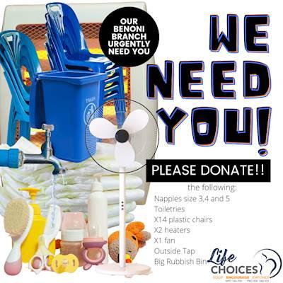 Help Life Choices by donating for our benoni pregnancy help center