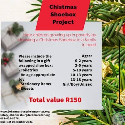 Help Johannesburg Dream Center NPC raise R225,000 for Christmas shoeboxes for kids from  less fortunate homes