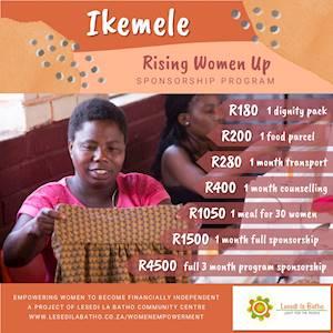 Help Lesedi la Batho raise R45,500 for 10 Sponsorships 3-month Women Empowerment Program #GBV
